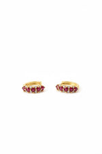 Angela Burgundy Gold Hoops