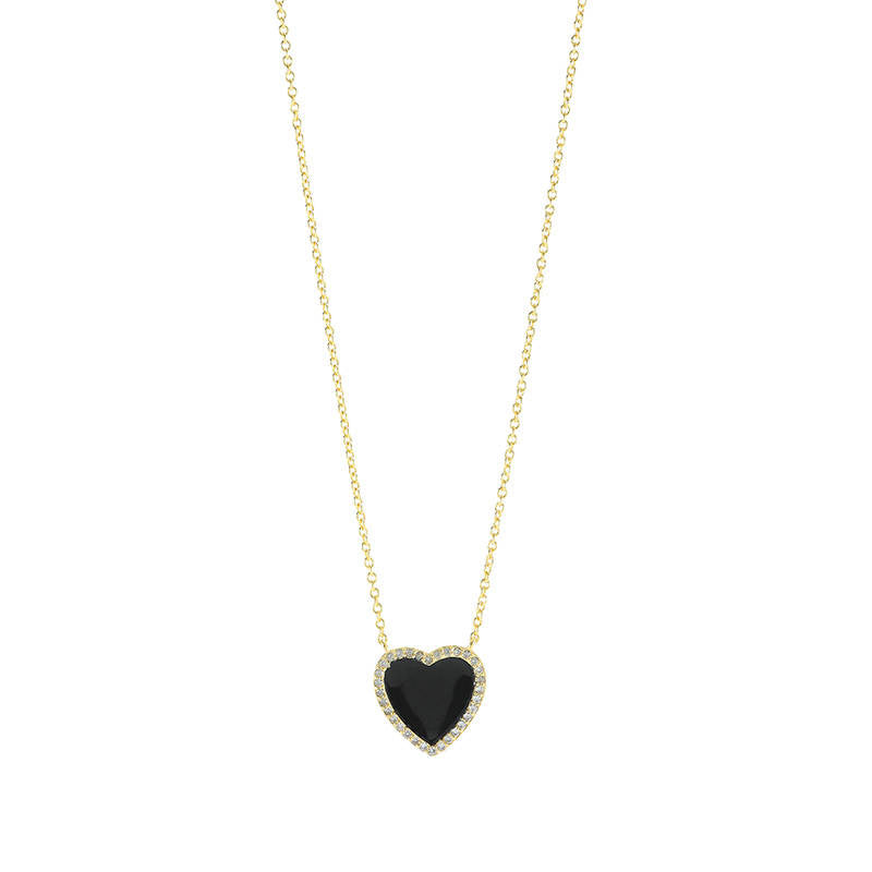 Necklace heart black