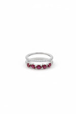 Aura burgundy ring silver