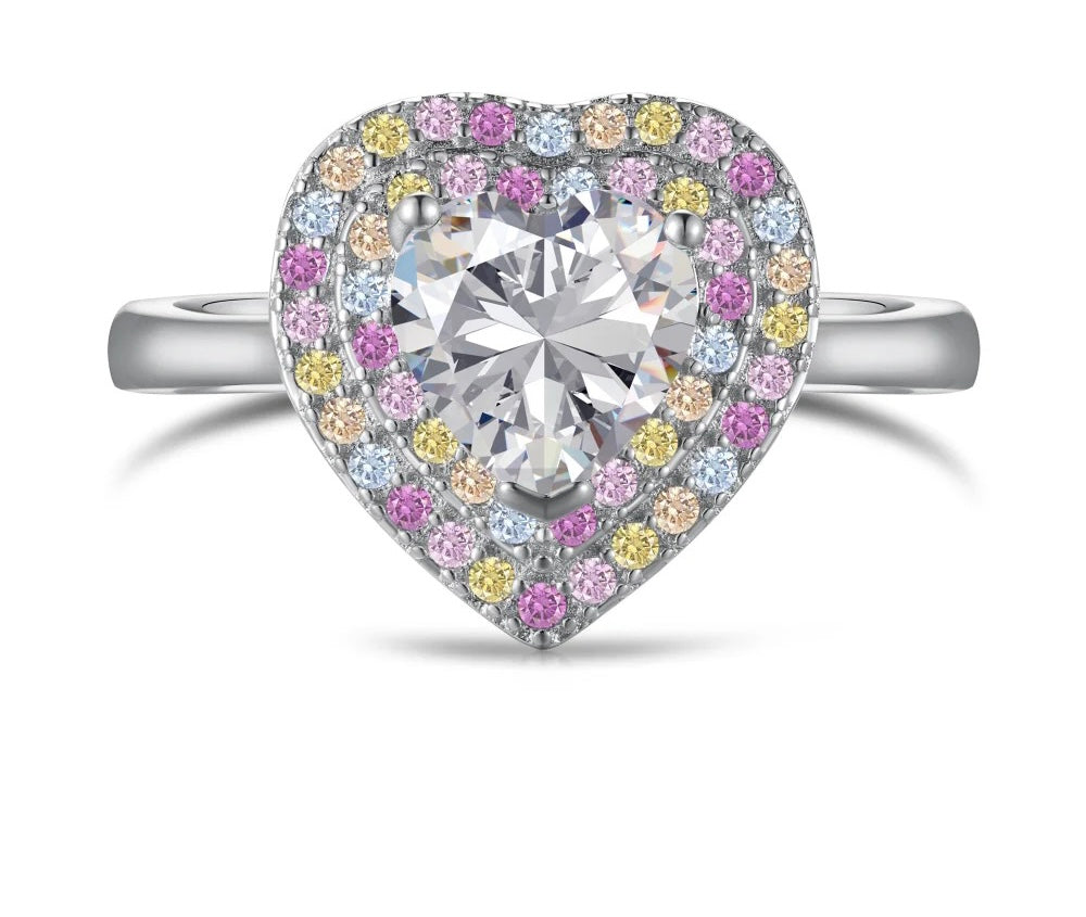 Anillo de corazon color