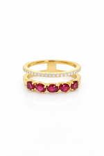 Aura Burgundy Gold Ring