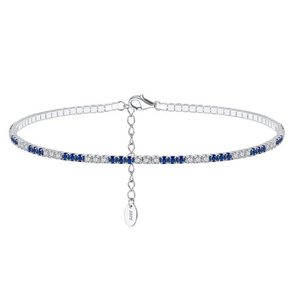 Ankle bracelet blue and silver