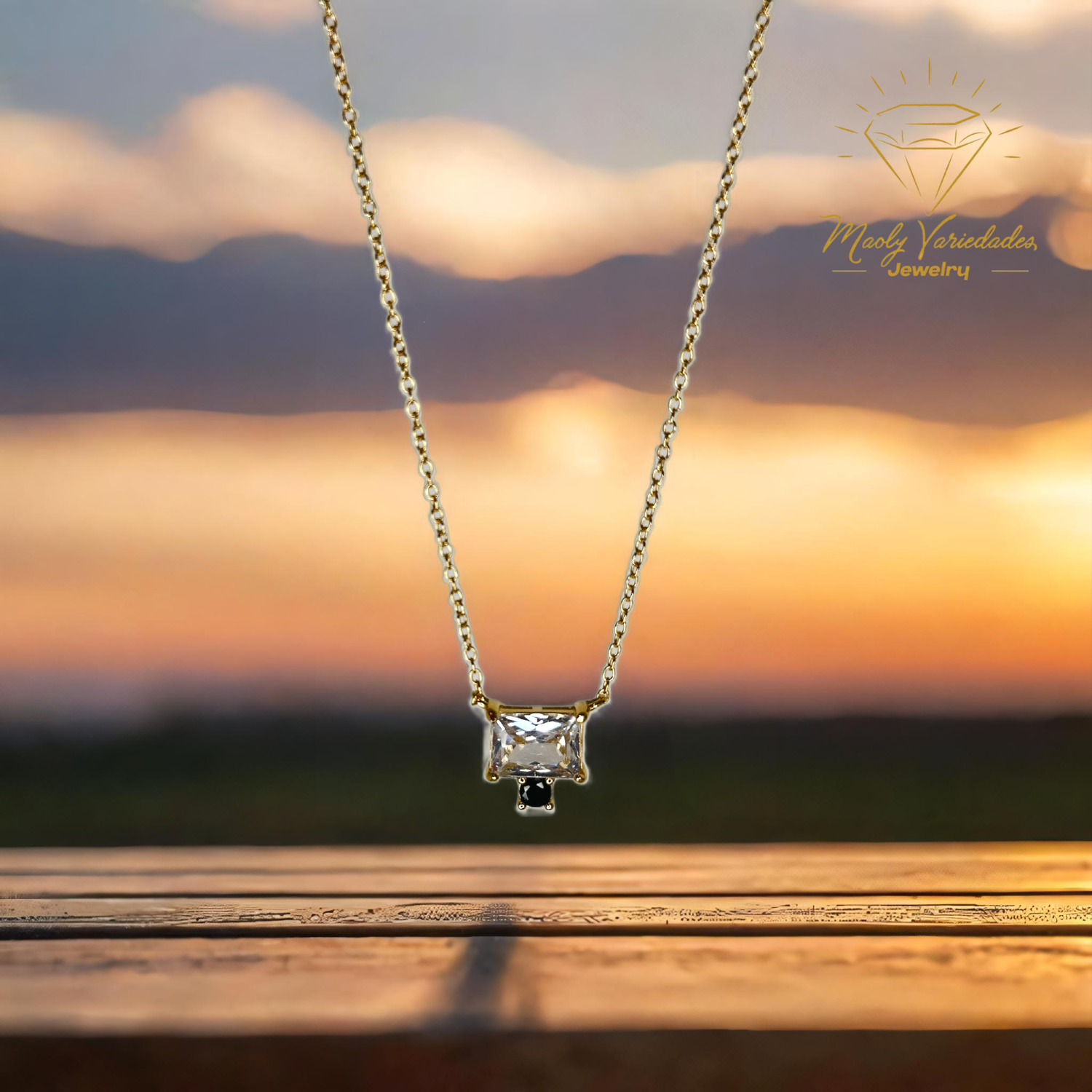 Clear and black necklace