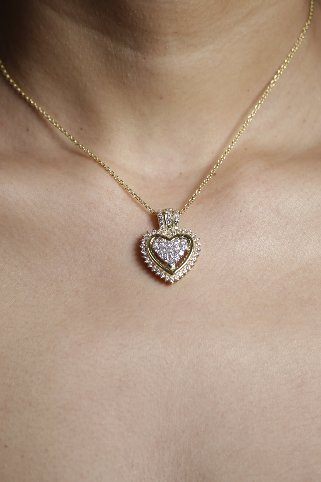 Heart dos tonos necklace