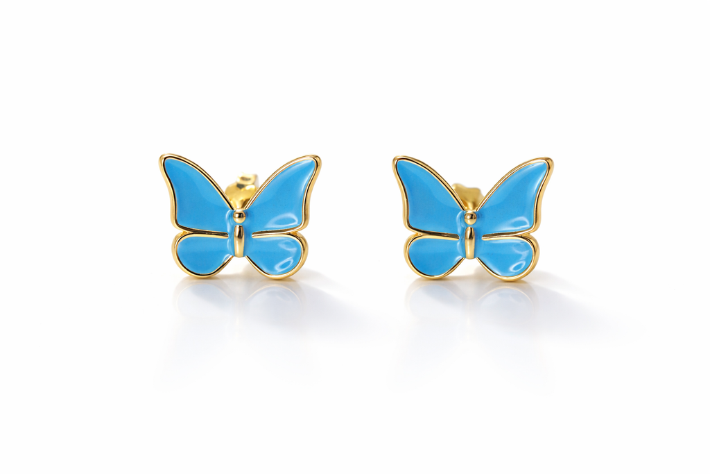Mariposa azul de tachuelas