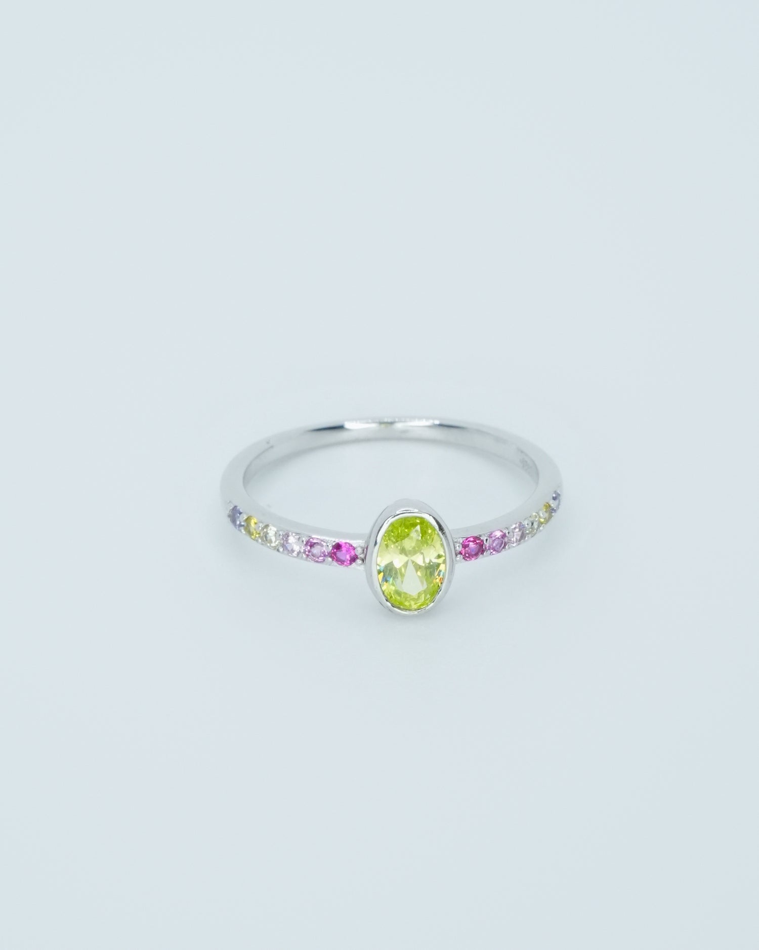 Anillo verde y silver