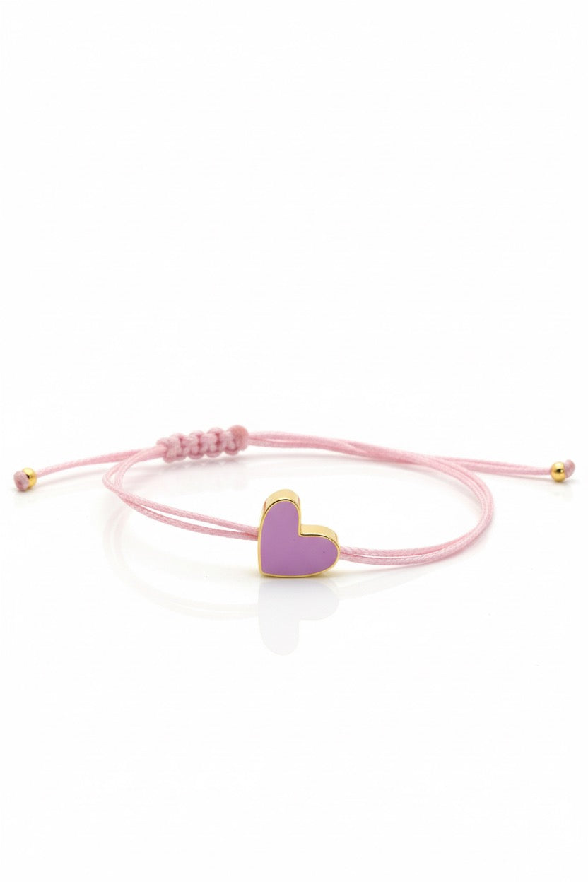 Pulsera rosa de corazón