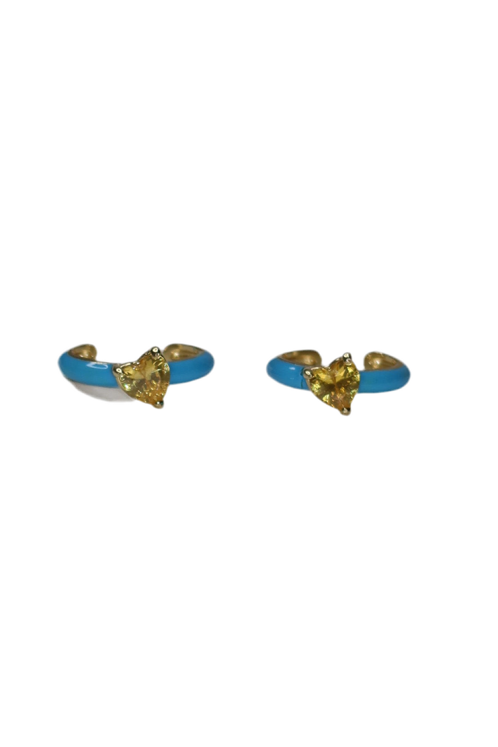 Ear cuff azul y amarillo