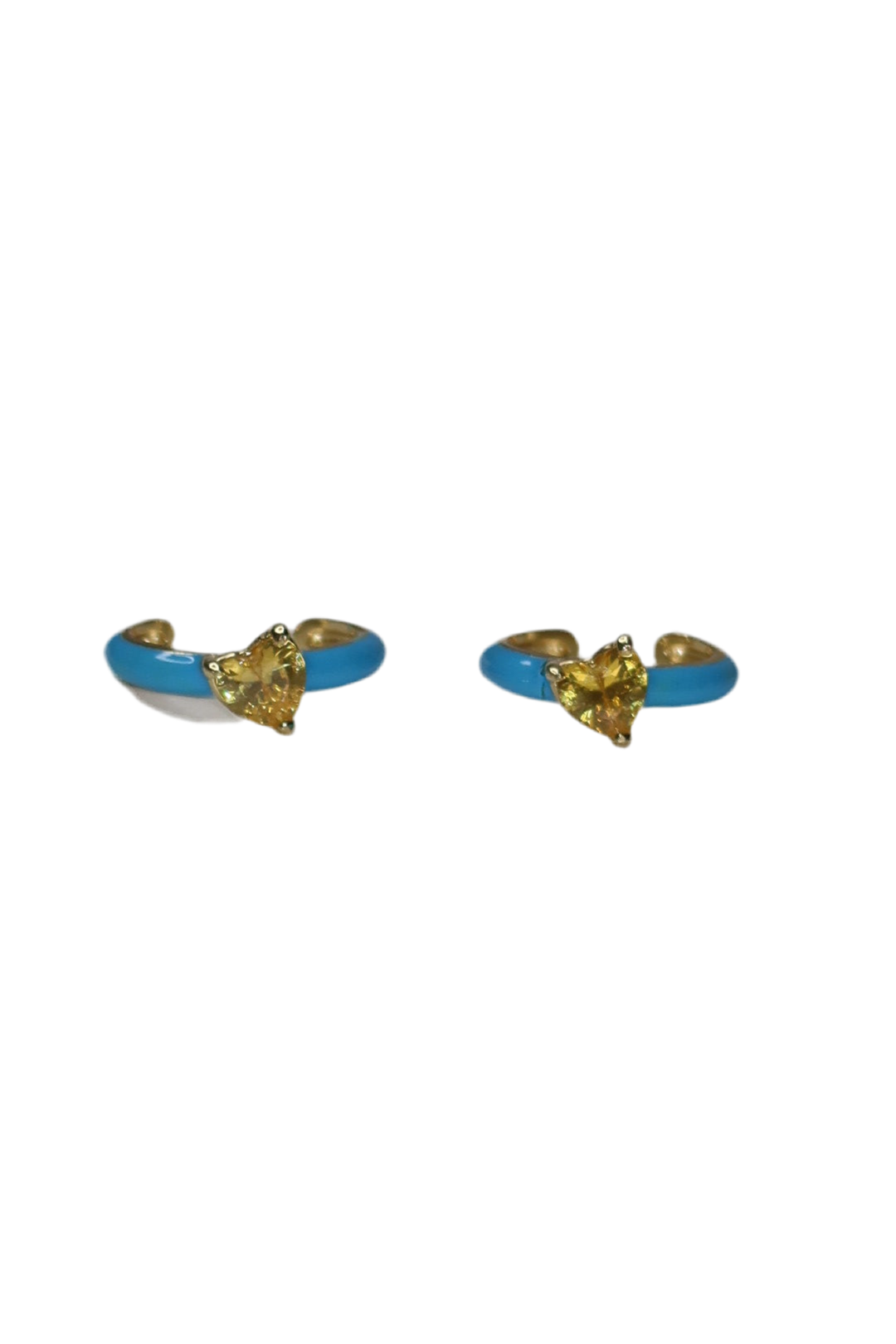 Ear cuff azul y amarillo