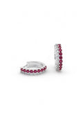 Burgundy Silver Hoops