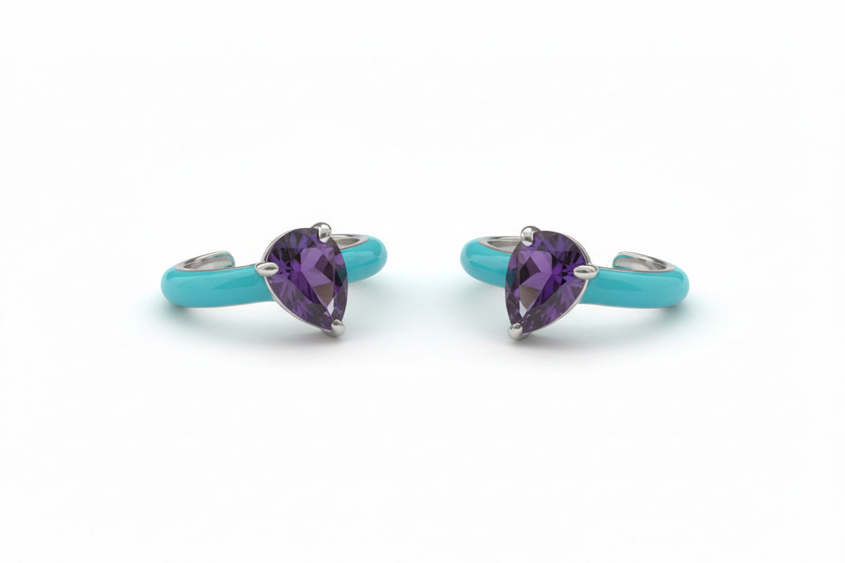 Ear cuff azul cielo