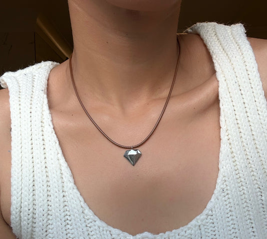 Fall silver necklace