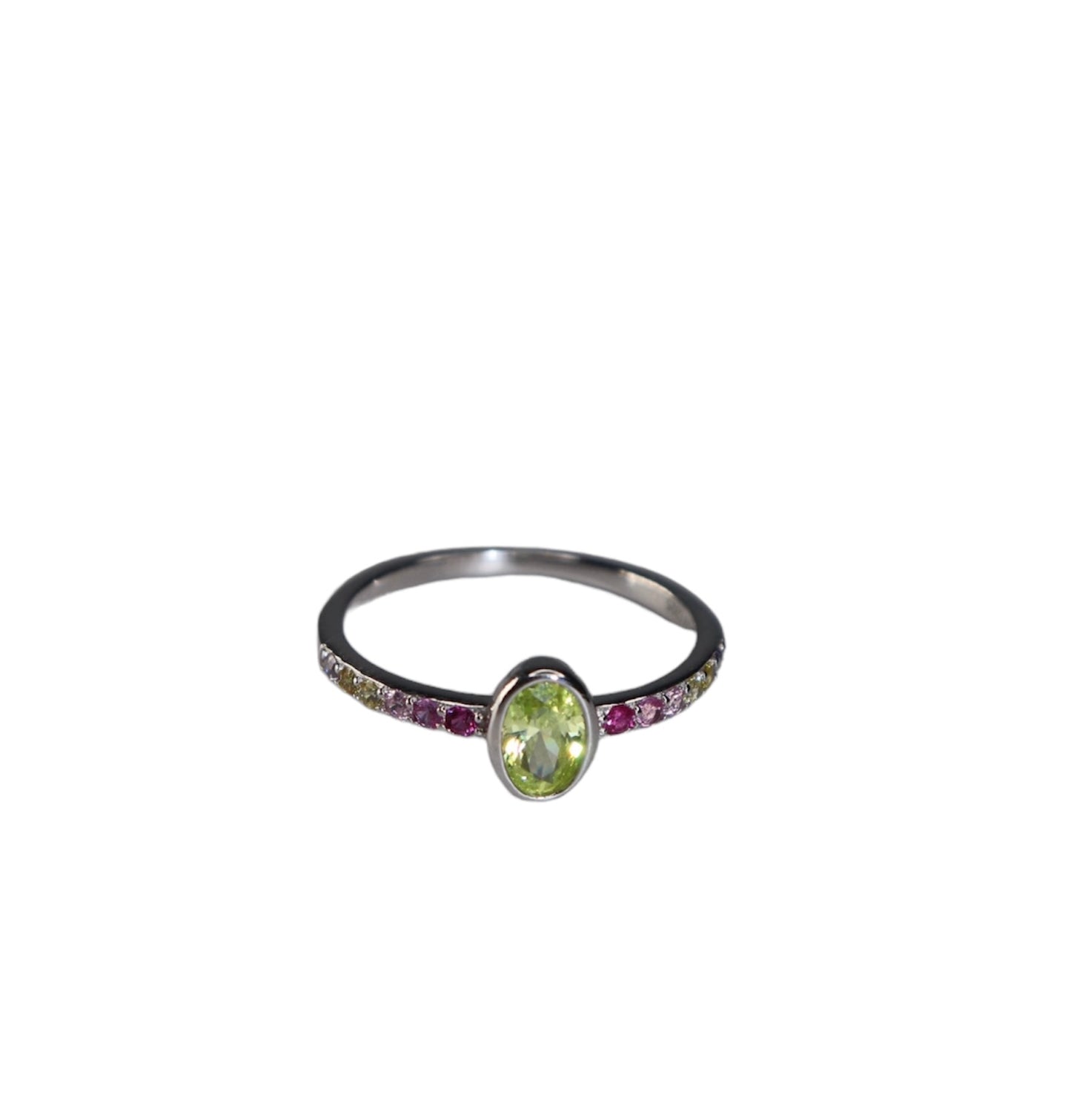 Anillo verde y silver