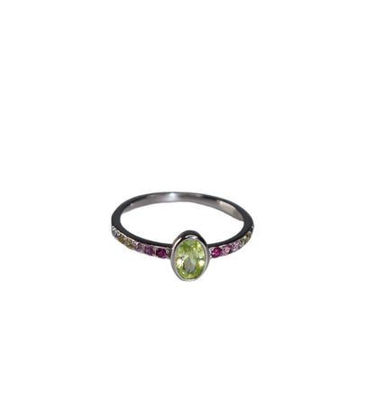 Anillo verde y silver