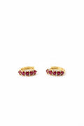 Angela Burgundy Gold Hoops