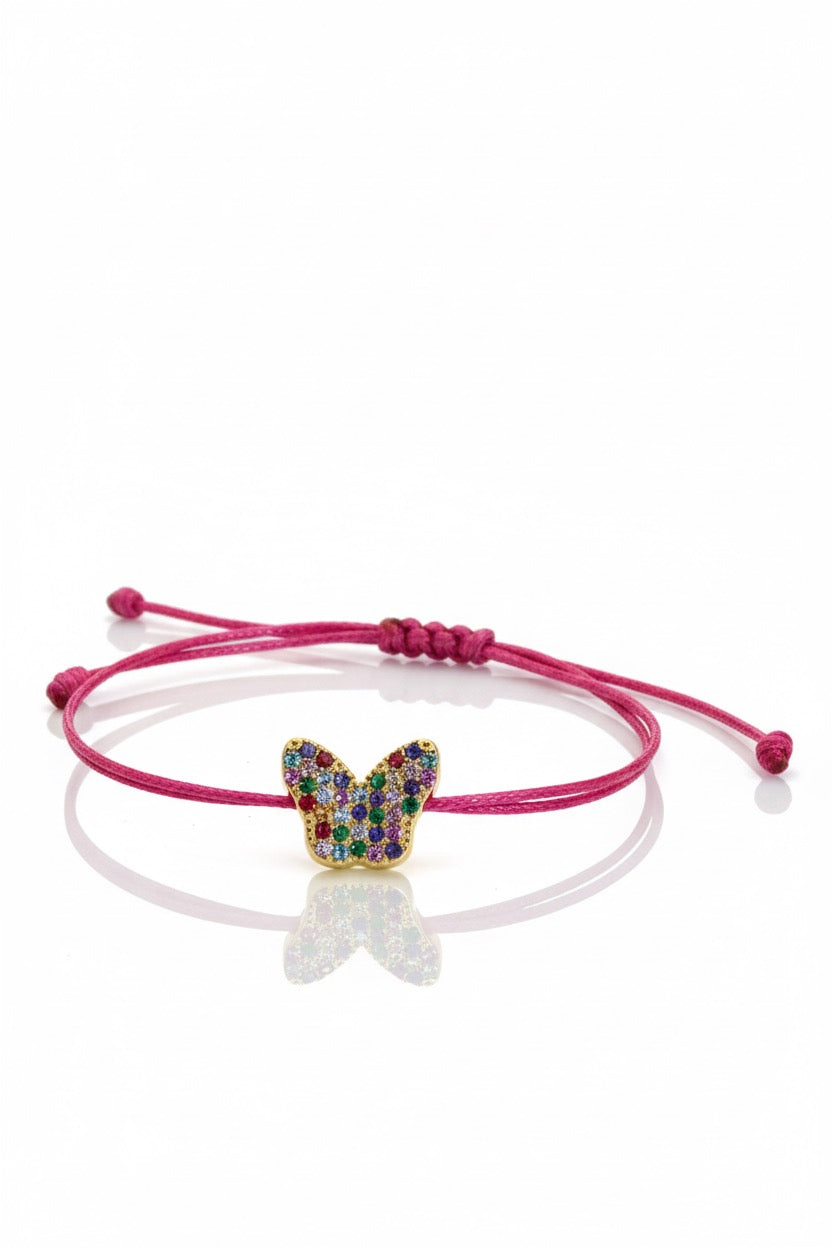 Pulsera rosa mariposa