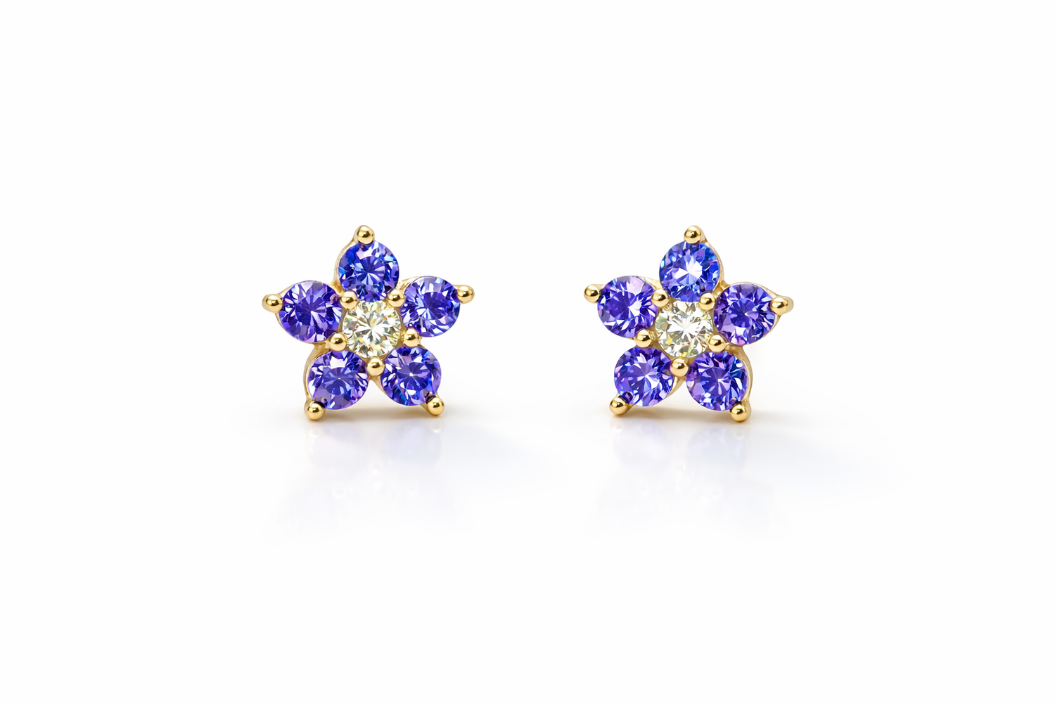 Purple flower stud