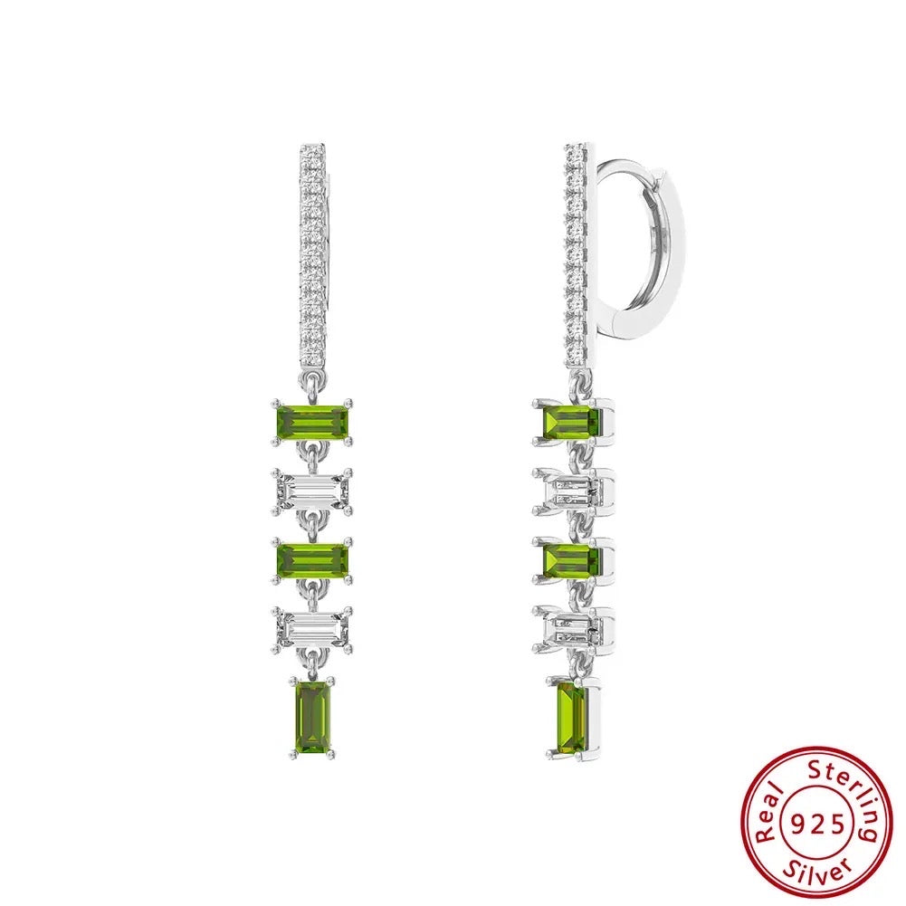 Arete silver con verde