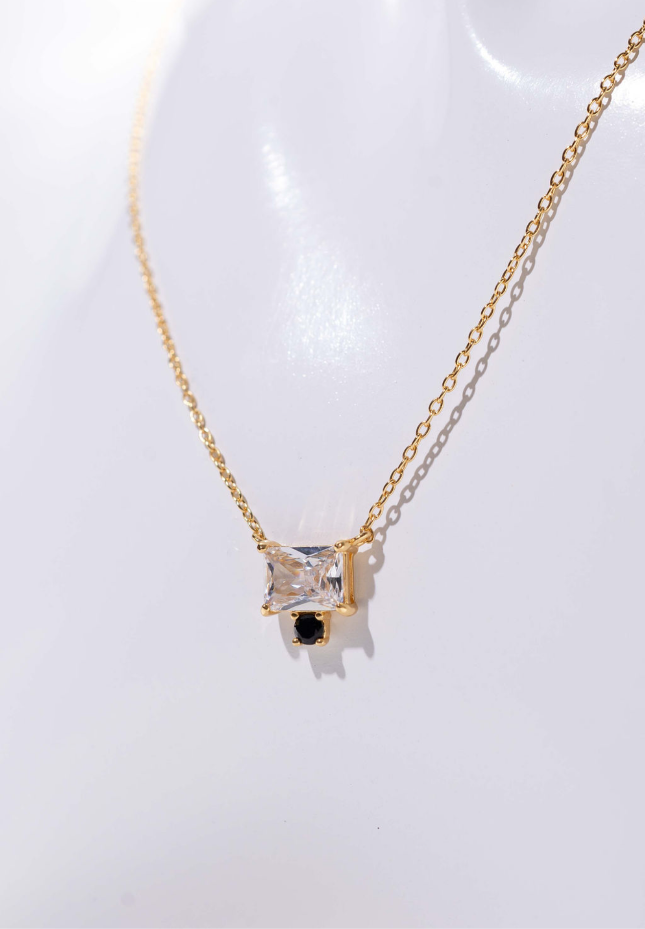 Clear and black necklace