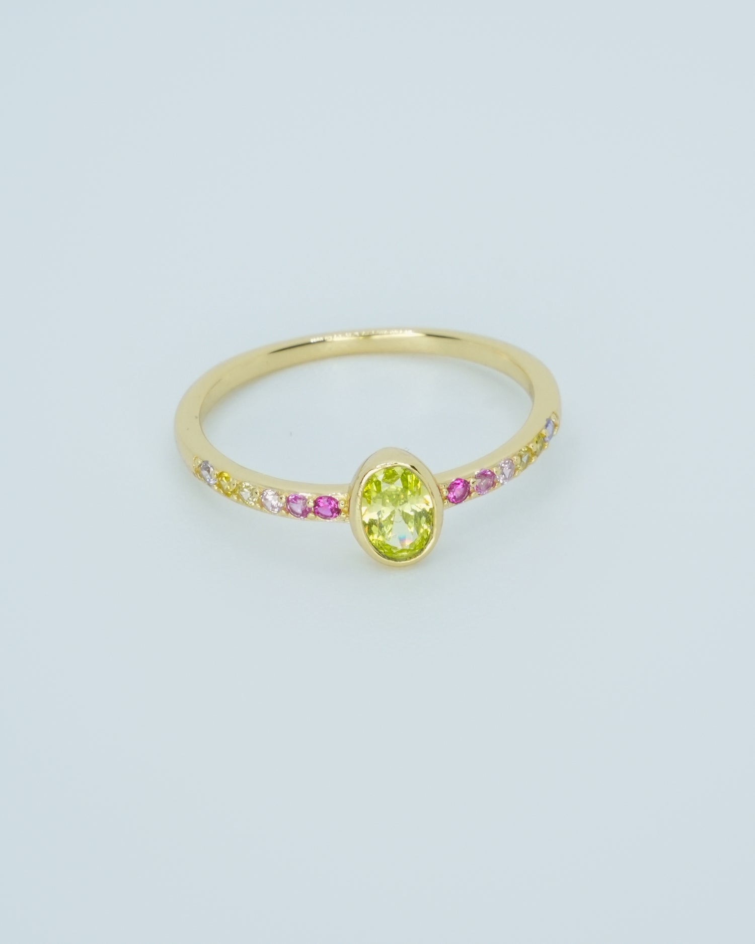 Anillo color gold y verde
