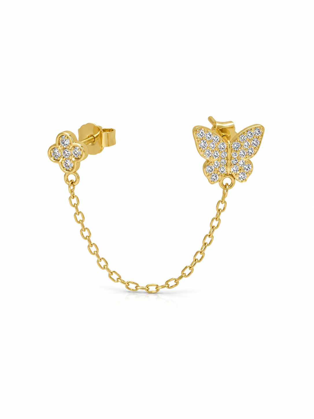 Mariposa y flor earrings