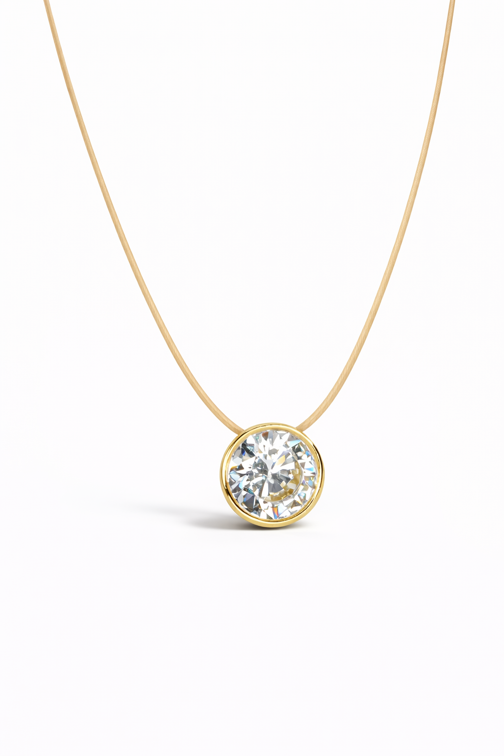 Beige diamond necklace