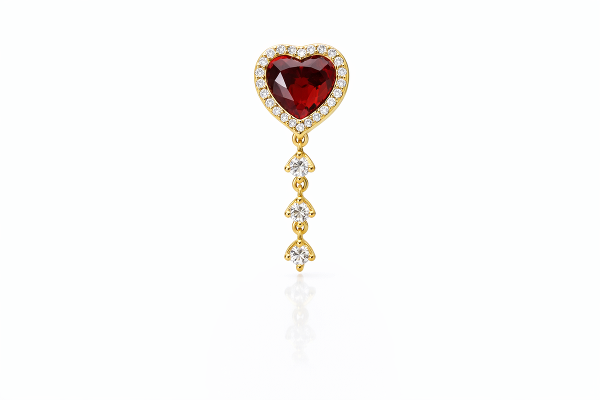 Heart love earring