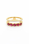 Anillo Aura de oro burdeos