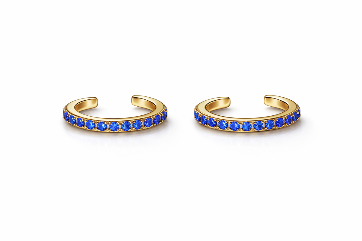 Ear cuff azules