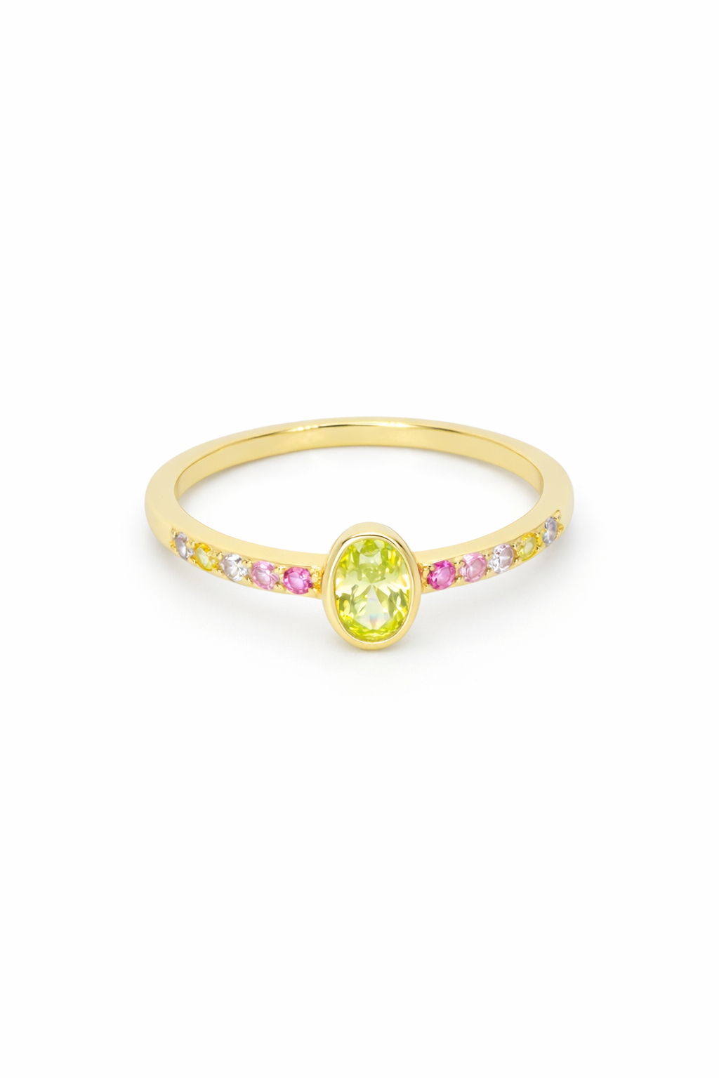 Anillo color gold y verde