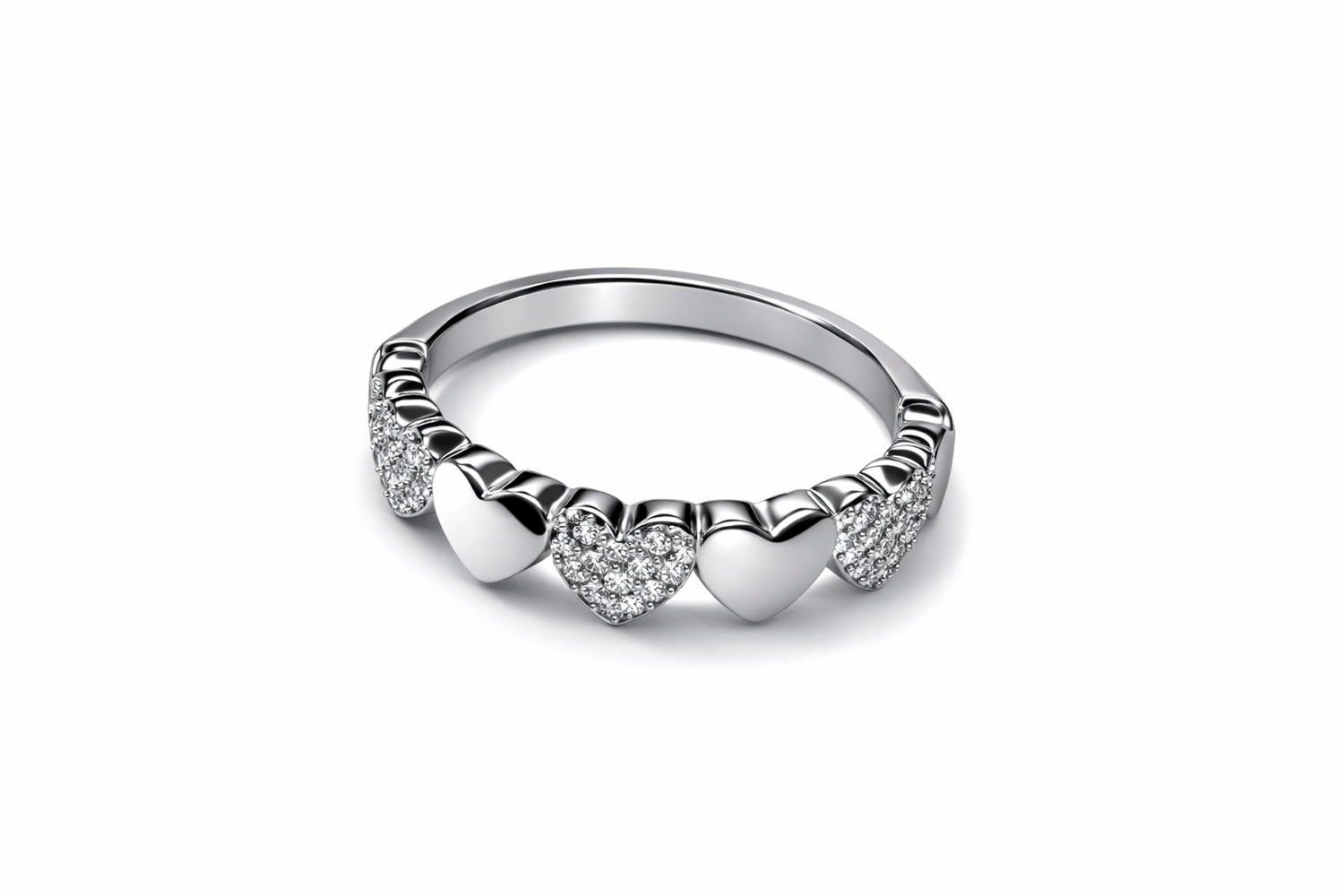 Anillo de corazones silver