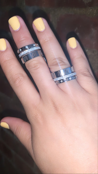 Silver triple ring