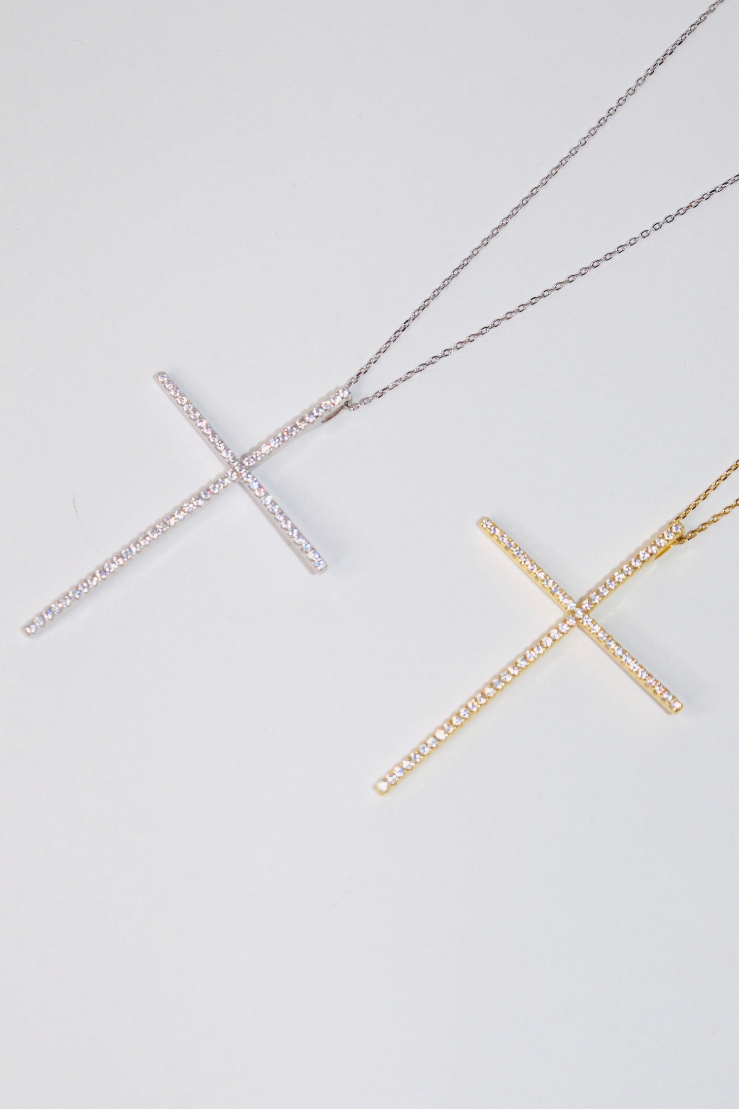 Big cross gold necklace